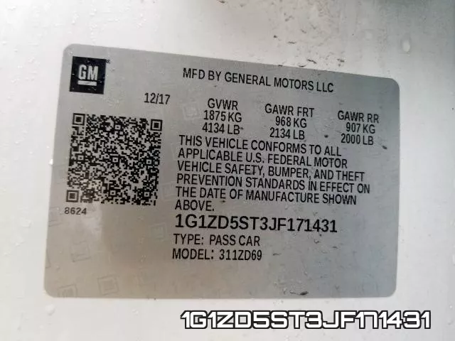 1G1ZD5ST3JF171431 фото 2