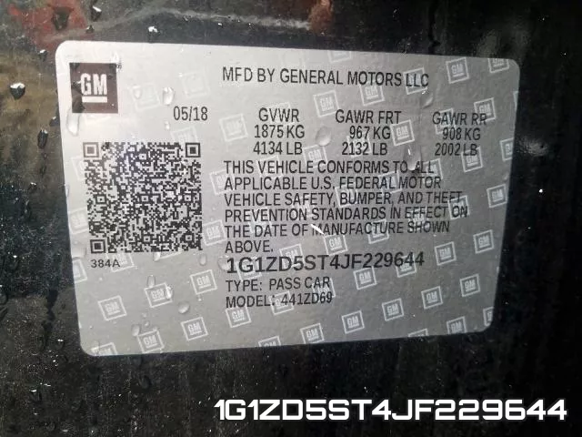 1G1ZD5ST4JF229644 фото 2
