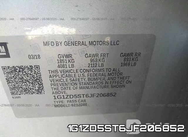 1G1ZD5ST6JF206852 фото 10