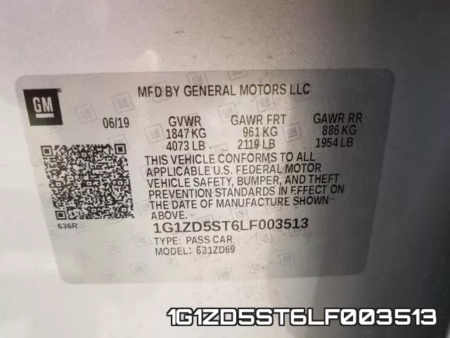 1G1ZD5ST6LF003513 фото 2