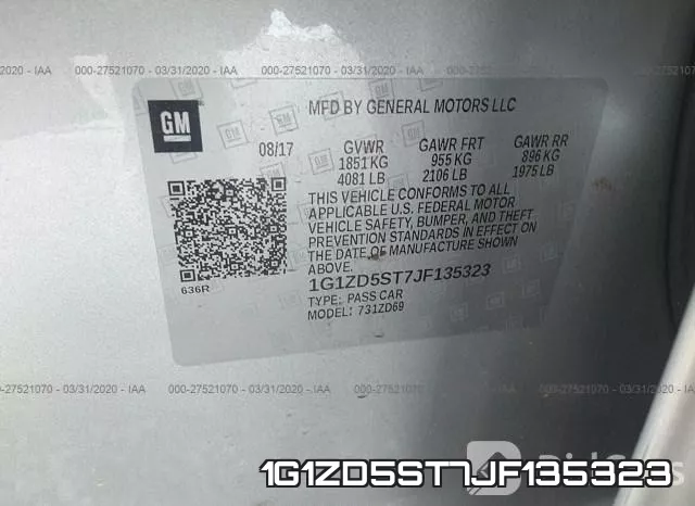 1G1ZD5ST7JF135323 фото 10