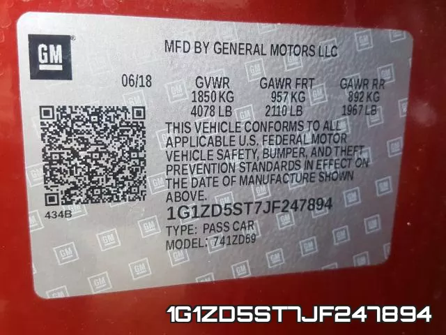 1G1ZD5ST7JF247894 фото 2