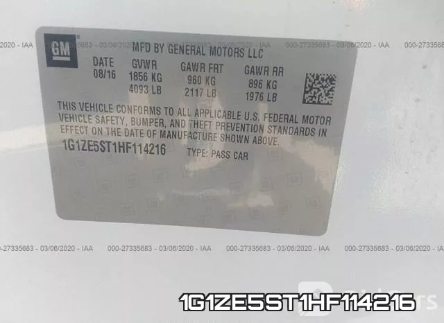 1G1ZE5ST1HF114216 фото 10