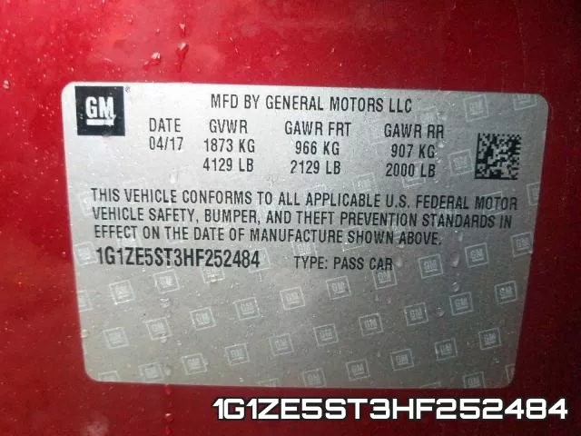 1G1ZE5ST3HF252484 фото 2