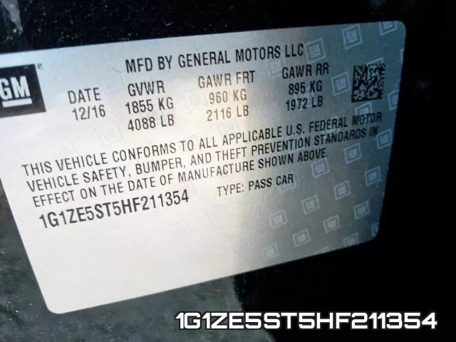 1G1ZE5ST5HF211354 фото 2