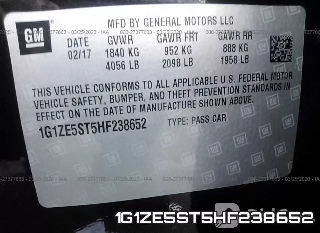 1G1ZE5ST5HF238652 фото 10