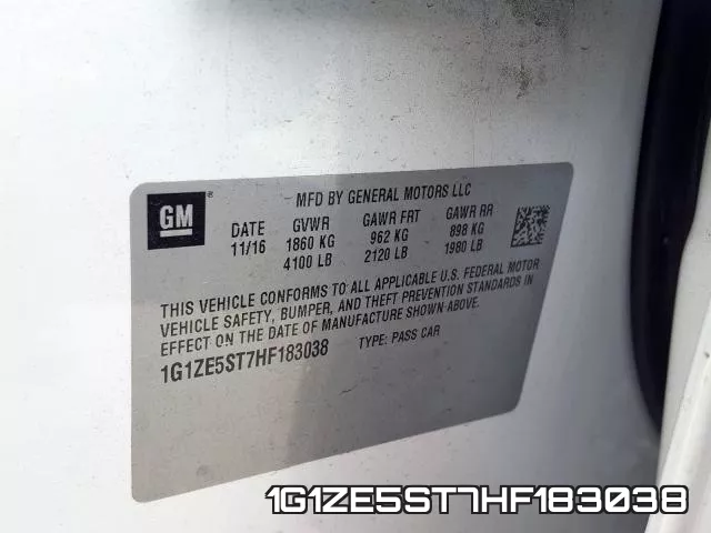 1G1ZE5ST7HF183038 фото 2