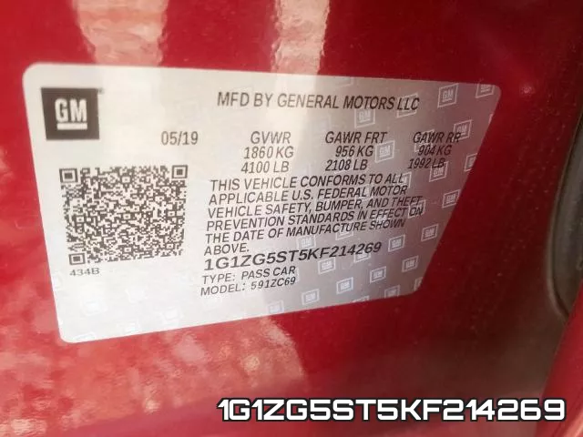 1G1ZG5ST5KF214269 фото 2