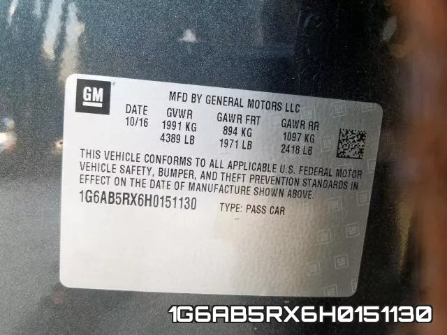 1G6AB5RX6H0151130 фото 2