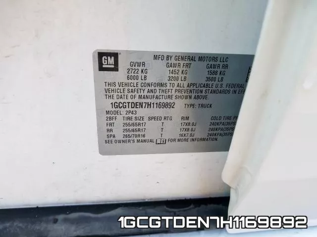 1GCGTDEN7H1169892 фото 2