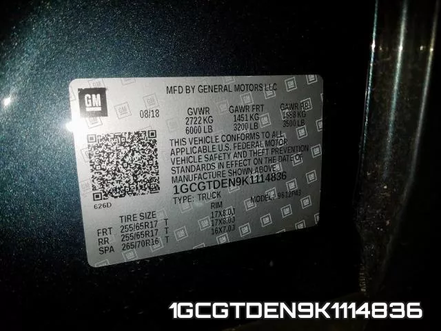 1GCGTDEN9K1114836 фото 2