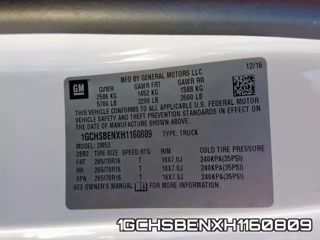 1GCHSBENXH1160809 фото 2