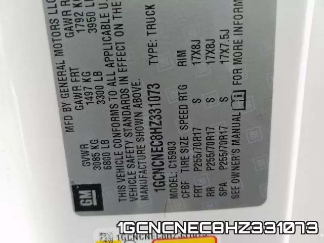 1GCNCNEC8HZ331073 фото 2