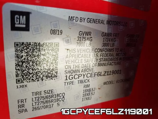 1GCPYCEF6LZ119001 фото 2
