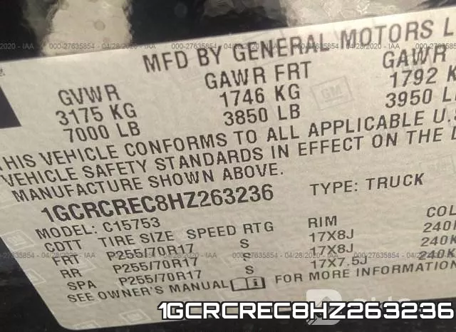 1GCRCREC8HZ263236 фото 10