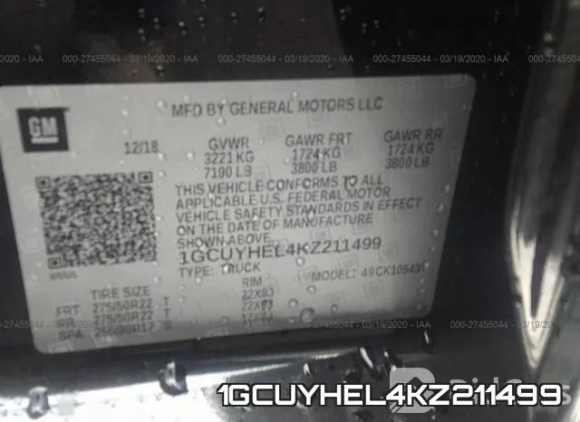 1GCUYHEL4KZ211499 фото 10