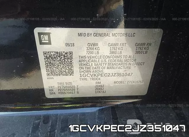 1GCVKPEC2JZ351047 фото 10
