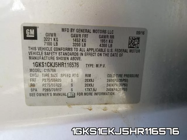 1GKS1CKJ5HR116576 фото 2