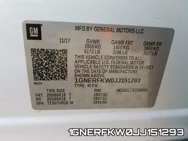 1GNERFKW0JJ151293 фото 2