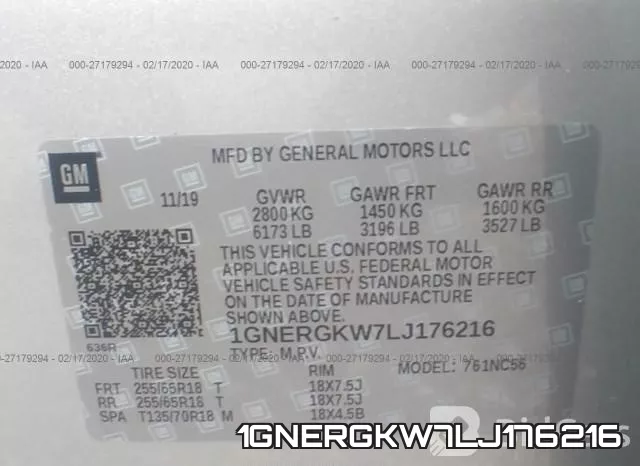 1GNERGKW7LJ176216 фото 10