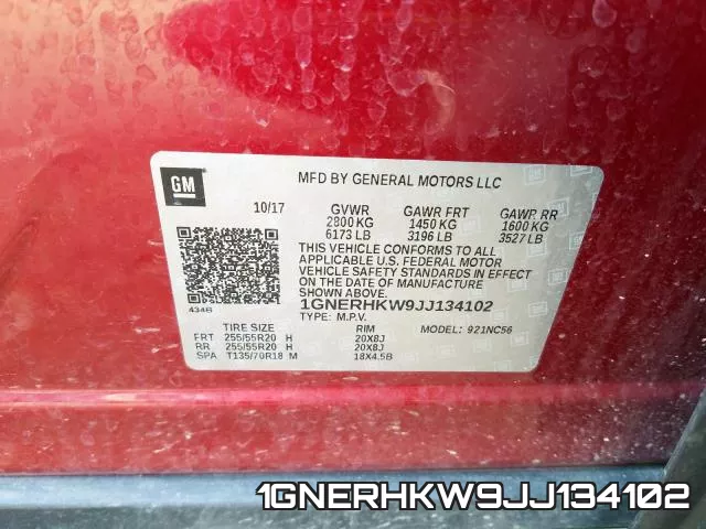 1GNERHKW9JJ134102 фото 2