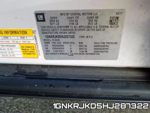 1GNKRJKD5HJ287322 фото 2
