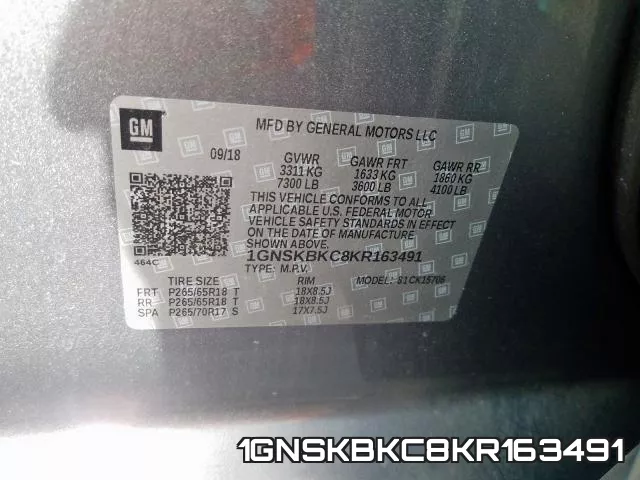 1GNSKBKC8KR163491 фото 2