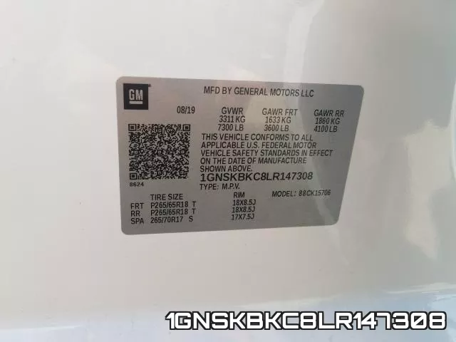 1GNSKBKC8LR147308 фото 2