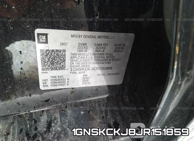 1GNSKCKJ8JR151859 фото 10