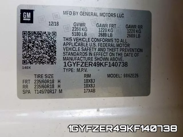 1GYFZER49KF140738 фото 2