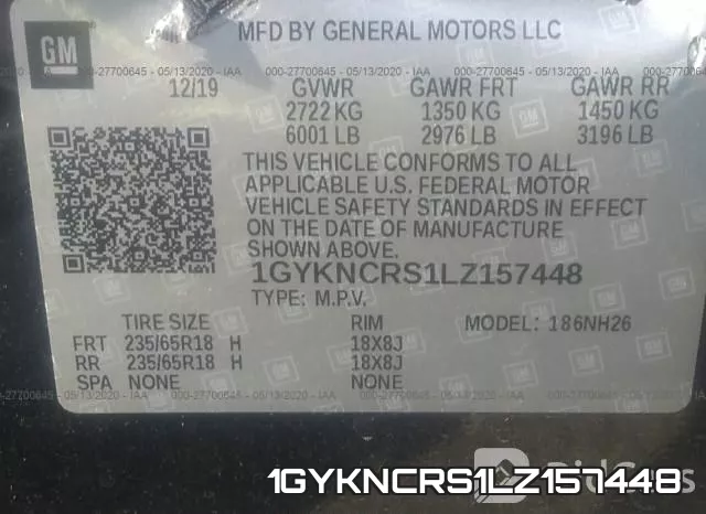 1GYKNCRS1LZ157448 фото 10