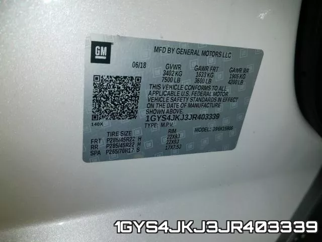 1GYS4JKJ3JR403339 фото 2