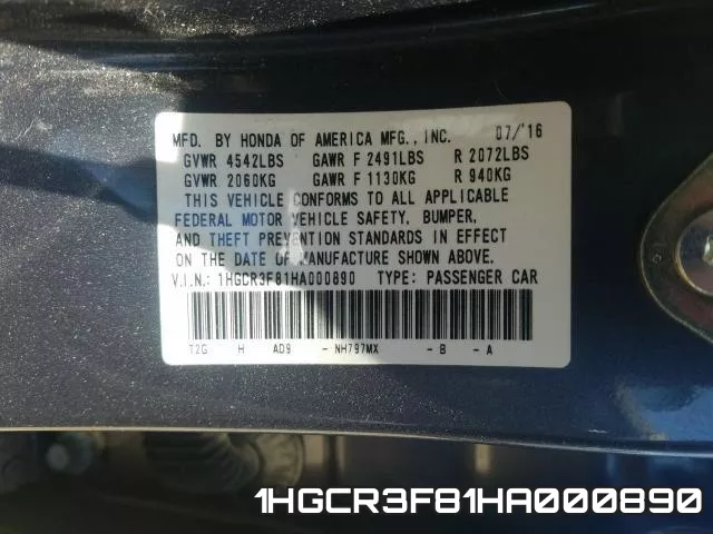 1HGCR3F81HA000890 фото 2