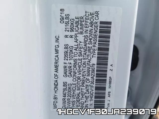 1HGCV1F30JA239079 фото 2