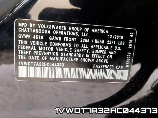 1VWDT7A32HC044373 фото 2