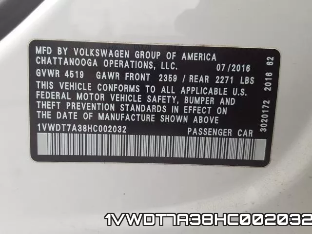 1VWDT7A38HC002032 фото 2