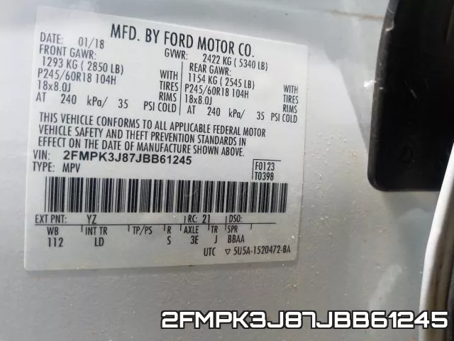 2FMPK3J87JBB61245 фото 2