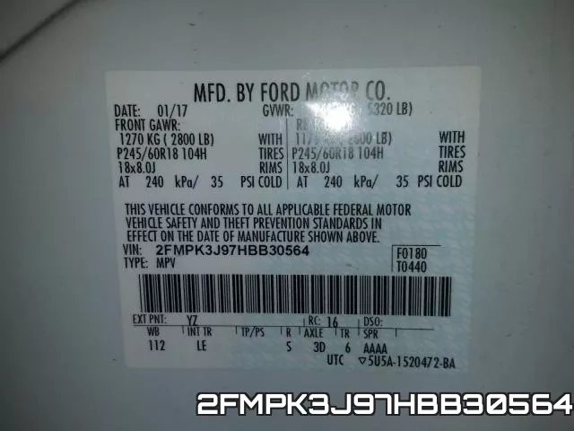 2FMPK3J97HBB30564 фото 2