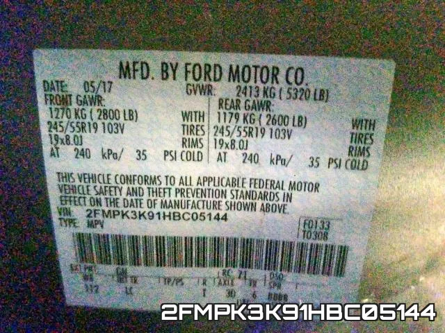 2FMPK3K91HBC05144 фото 2