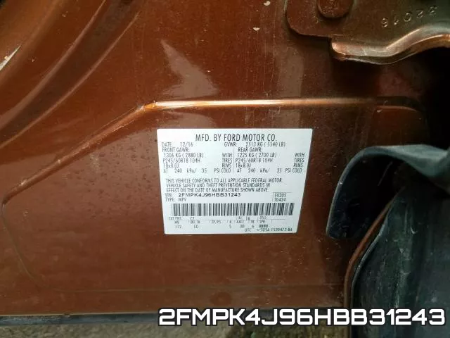 2FMPK4J96HBB31243 фото 2
