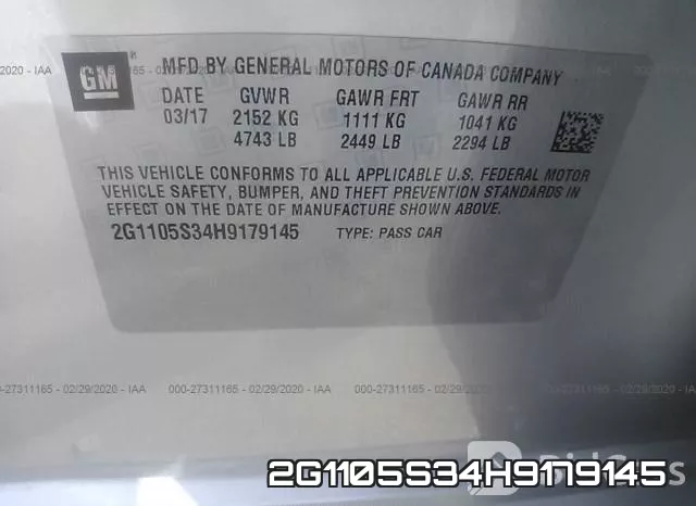 2G1105S34H9179145 фото 10