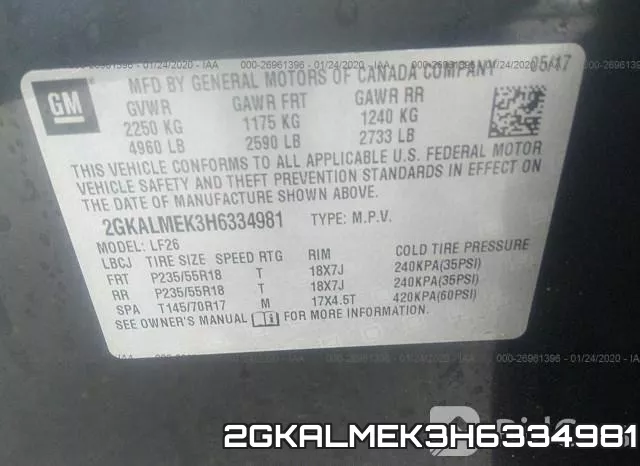 2GKALMEK3H6334981 фото 10