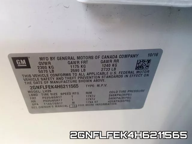 2GNFLFEK4H6211565 фото 2