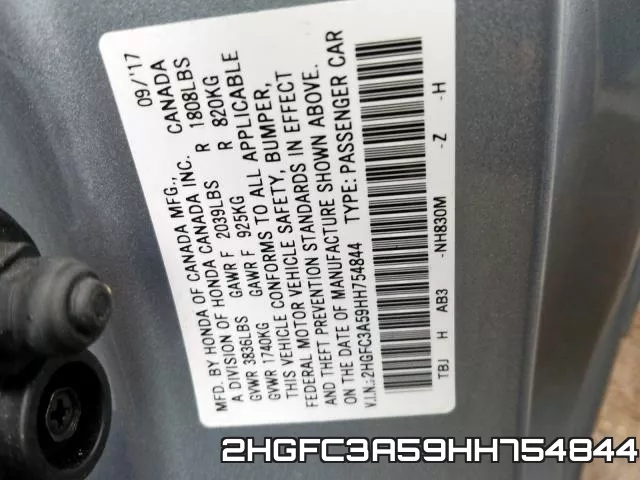 2HGFC3A59HH754844 фото 2