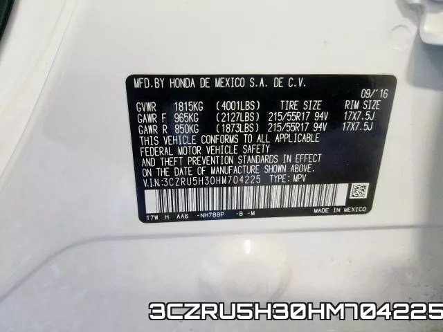 3CZRU5H30HM704225 фото 2