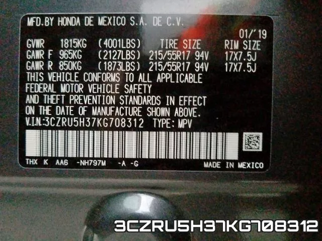 3CZRU5H37KG708312 фото 2