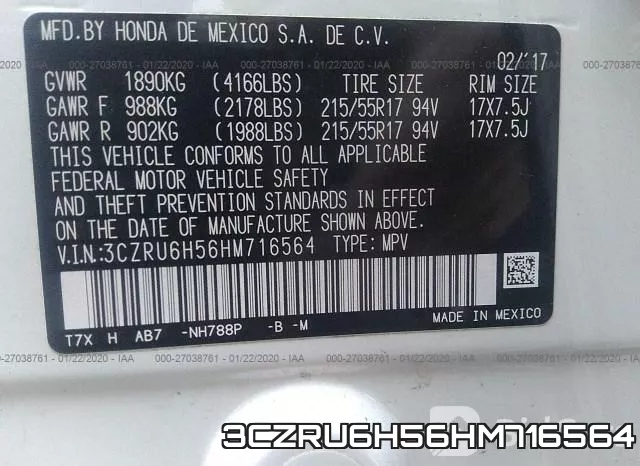 3CZRU6H56HM716564 фото 10