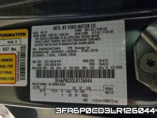 3FA6P0CD3LR126044 фото 2