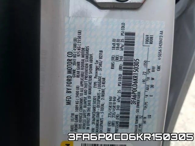 3FA6P0CD6KR150305 фото 2