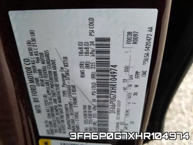 3FA6P0G7XHR104974 фото 2